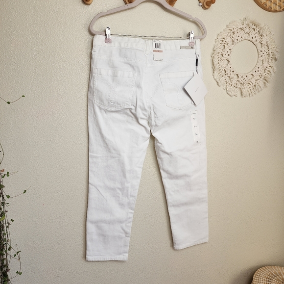 Calvin Klein Straight Leg Jeans Women's 12 White High Rise Denim Ankle N… - Picture 4 of 11